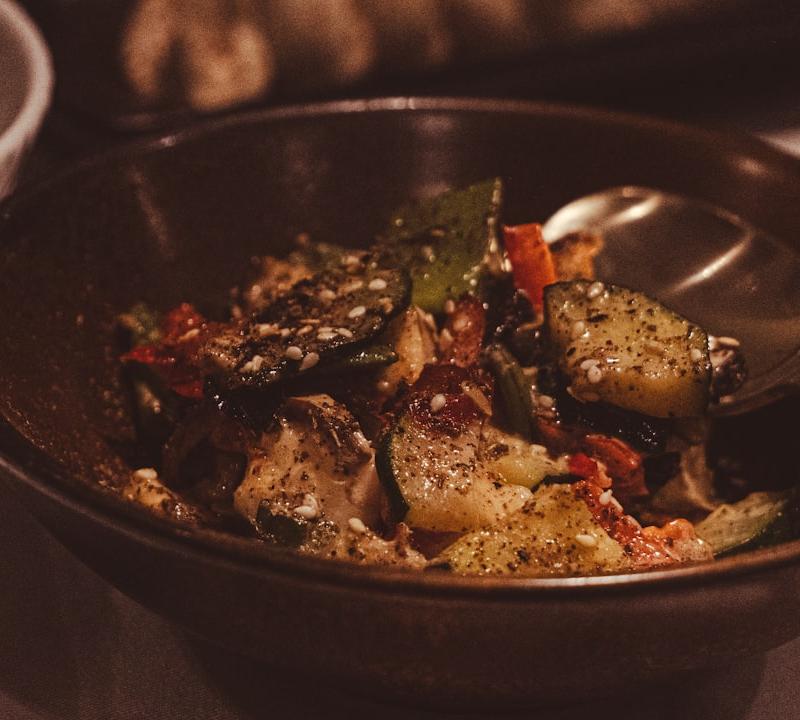 Crispy Farro & Roasted Veggie Bowl