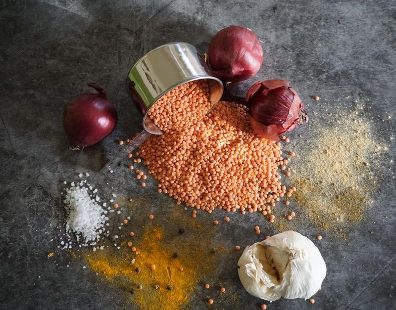 Crispy Fatira with Spiced Lentils
