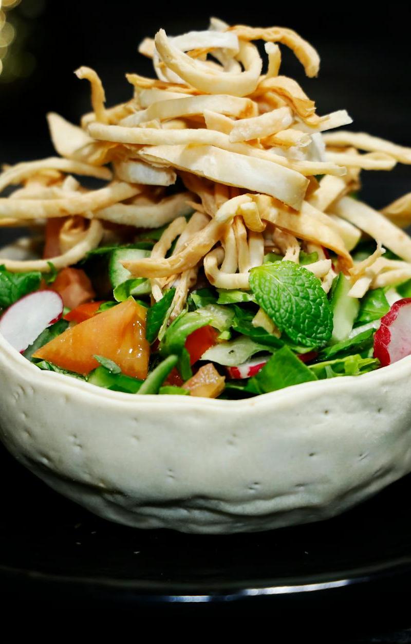 Crispy Fattoush with Lemon Dressing