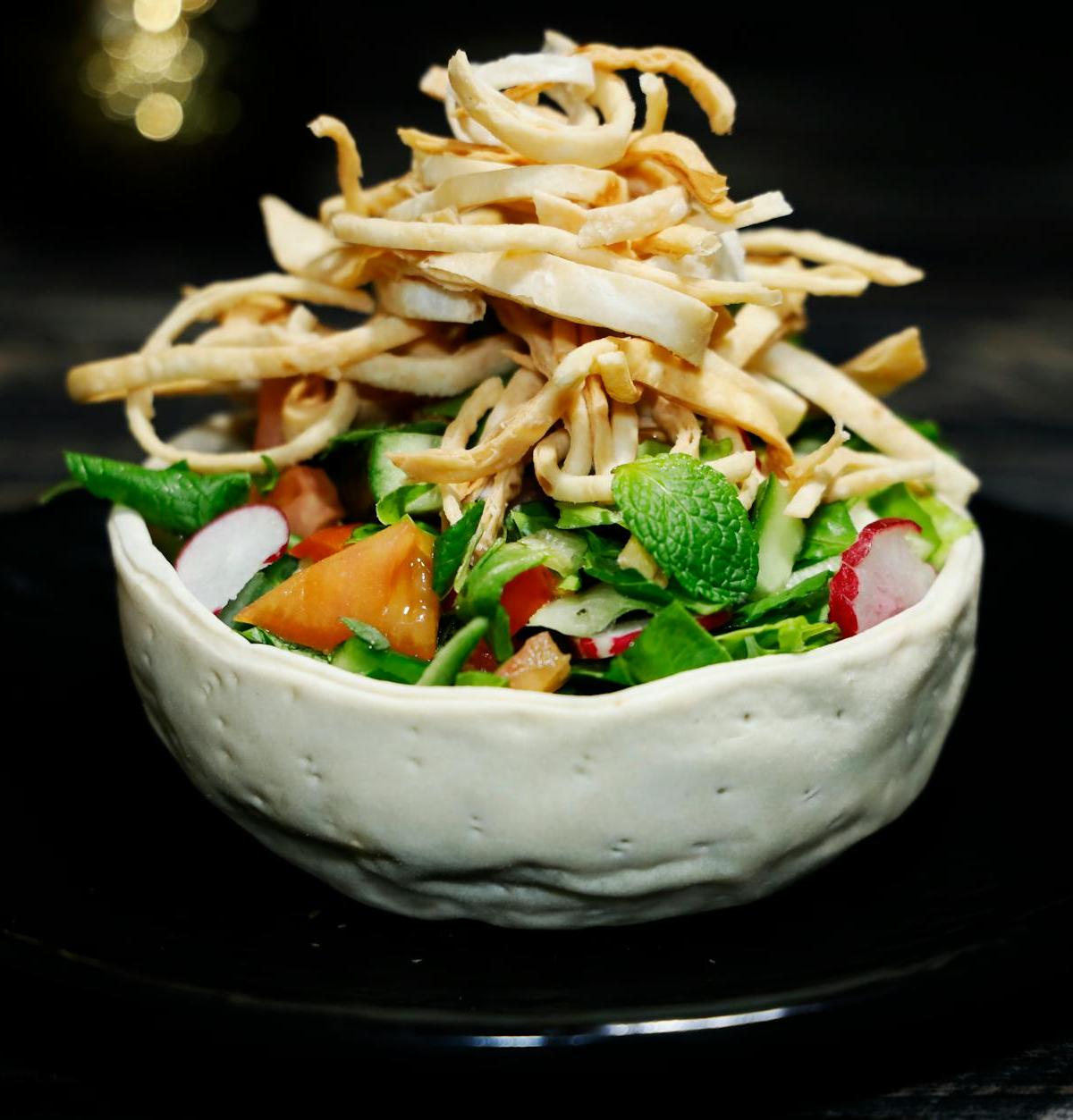 Crispy Fattoush with Lemon Dressing