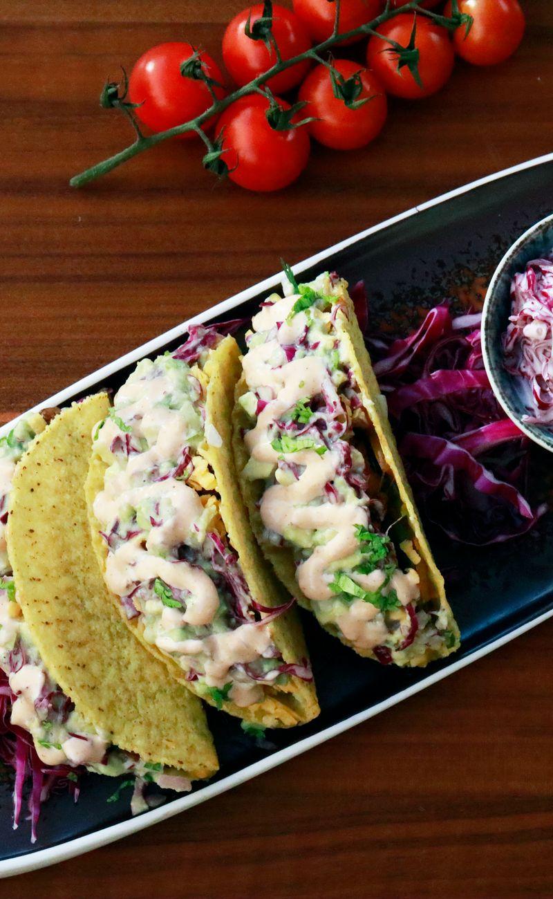 10-Min Crispy Fish Tacos with Slaw