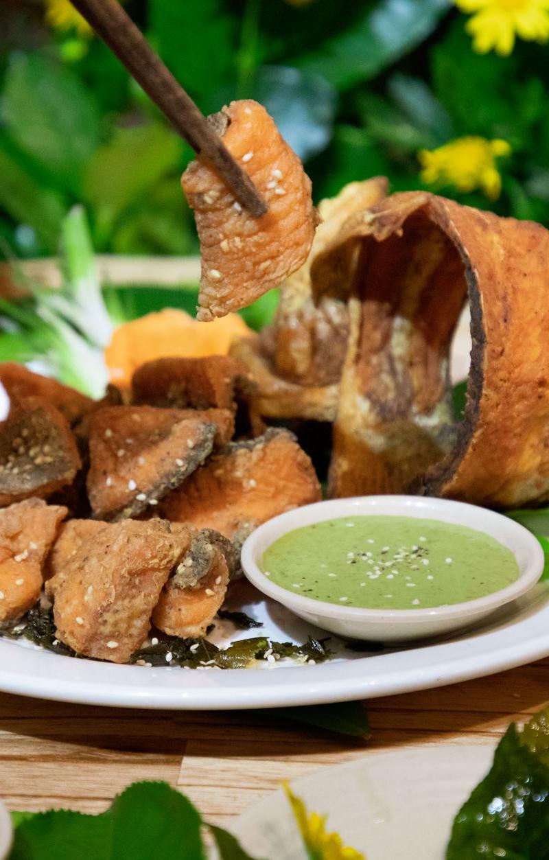 Crispy Fried Fish with Green Herb Sauce