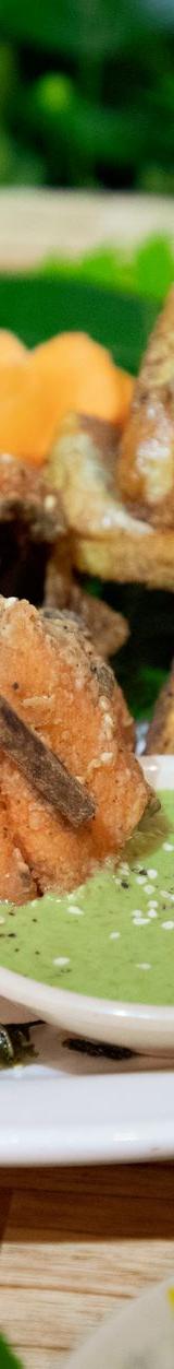 Crispy Fried Fish with Green Sauce & Pickled Carrots