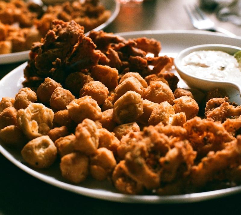 Crispy Fried Okra with Hot Honey