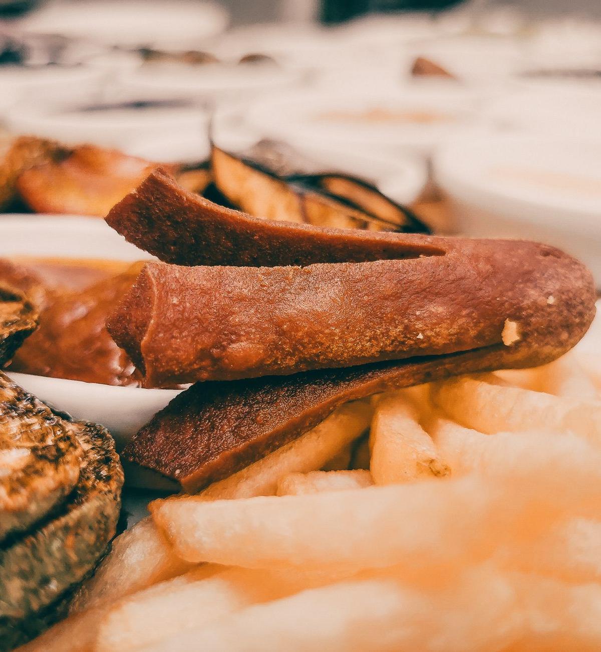 Crispy Frikandel with Fries & Zucchini