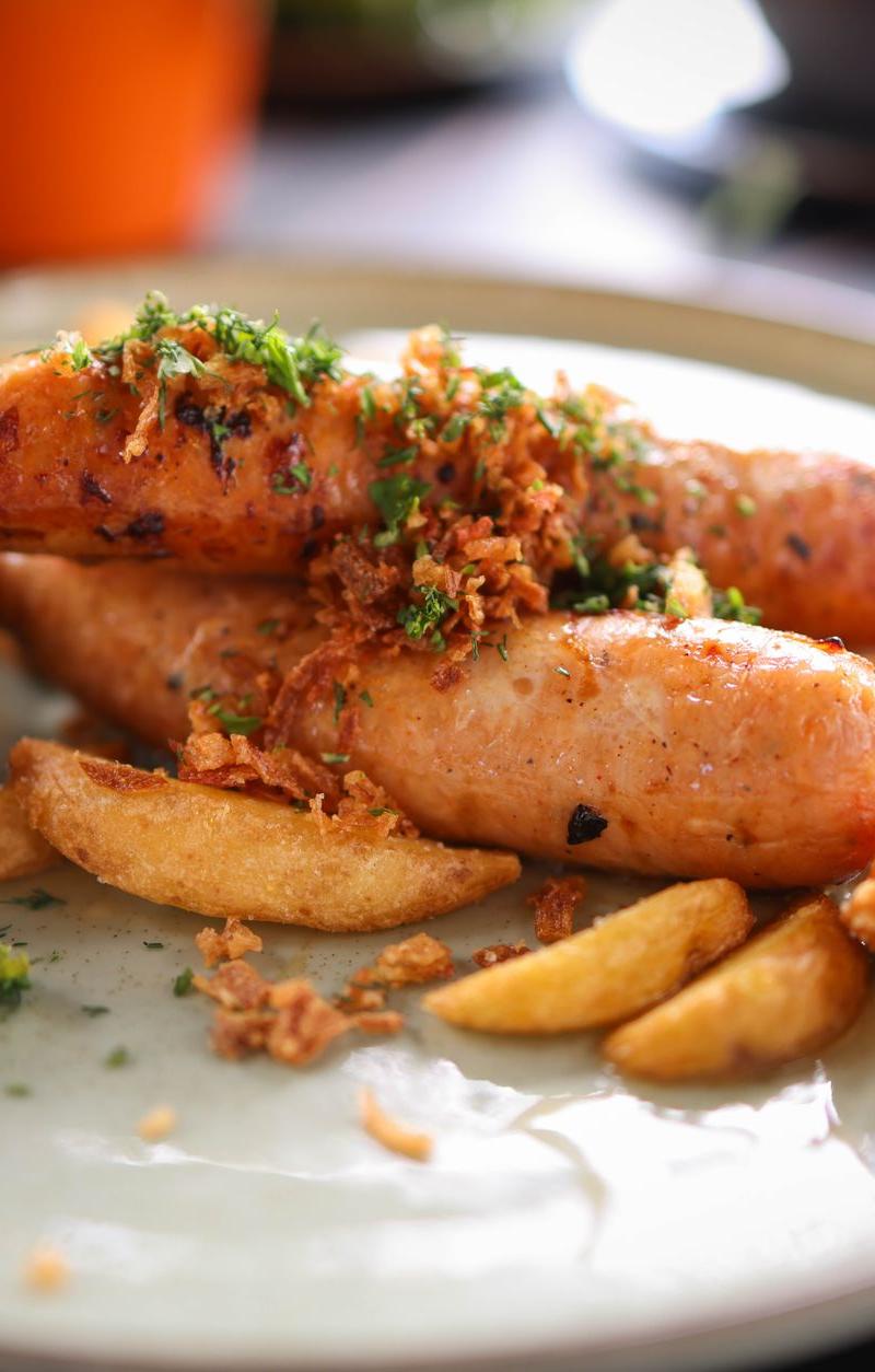 Crispy Frikandel with Wedge Fries & Mayo