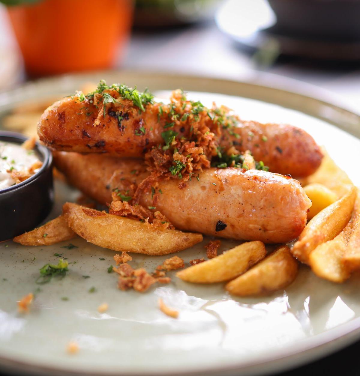Crispy Frikandel with Wedge Fries & Mayo