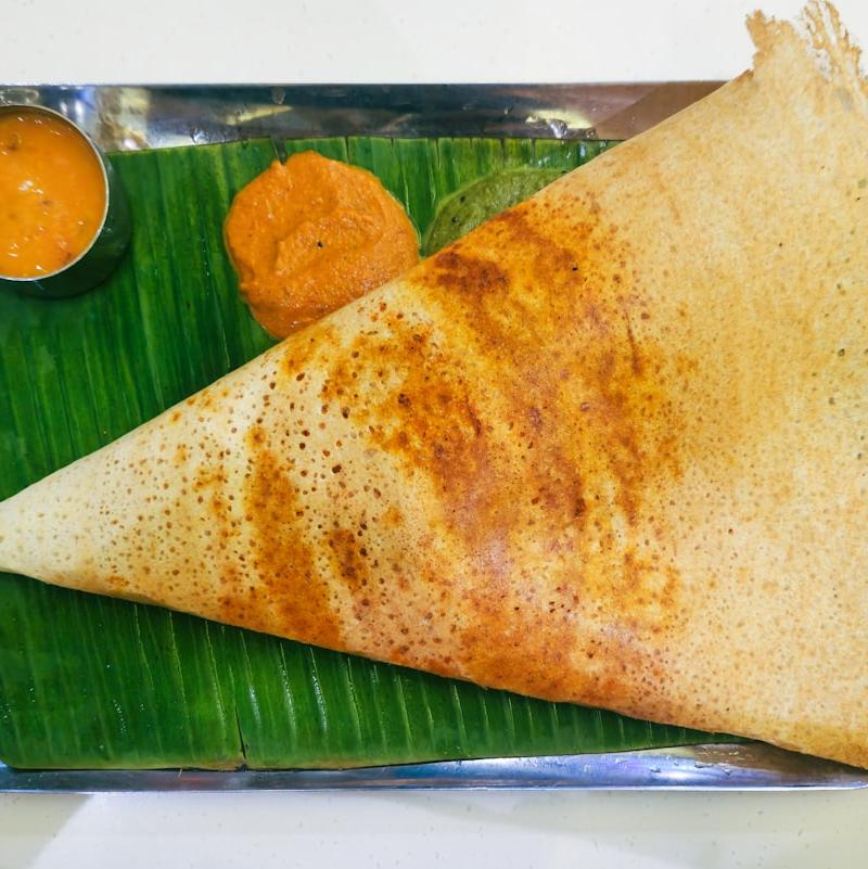 Crispy Ghee Dosa with Chili Oil