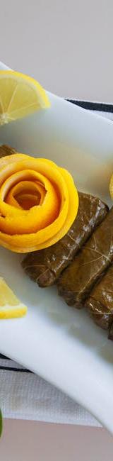 25-Min Crispy Grape Leaf Rolls with Lemon & Lentil Sides