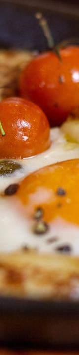 Crispy Halloumi & Egg Skillet with Tomatoes