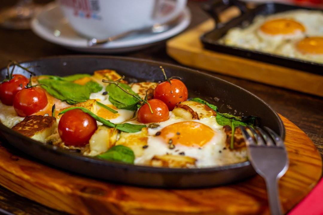 Crispy Halloumi & Egg Tomato Skillet
