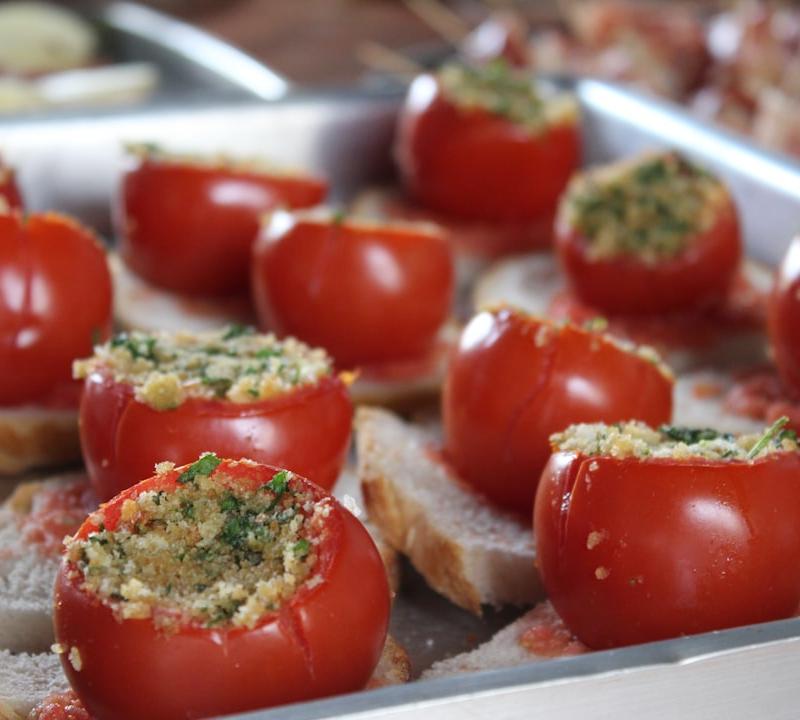 Crispy Herb Stuffed Tomatoes