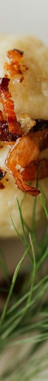 Crispy Kartoffelknödel with Bacon & Dill