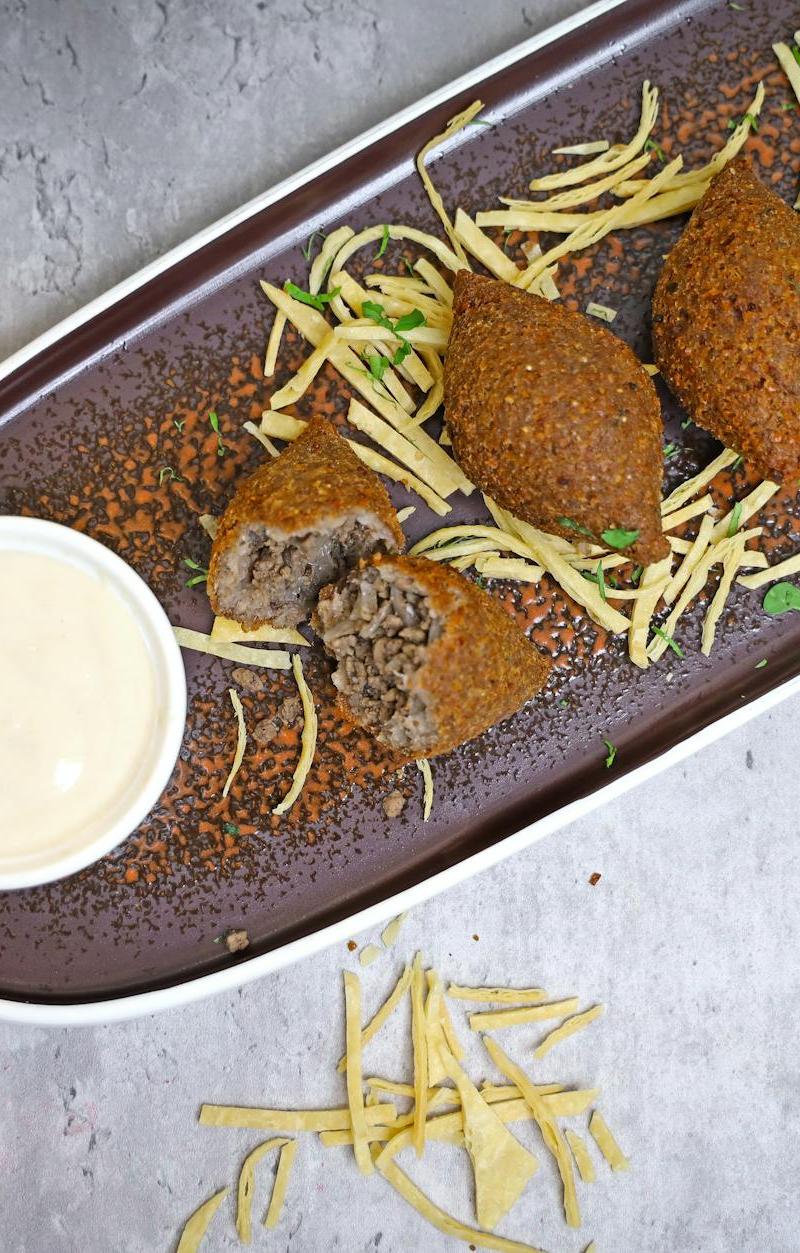 Crispy Kibbeh with Tahini & Fries