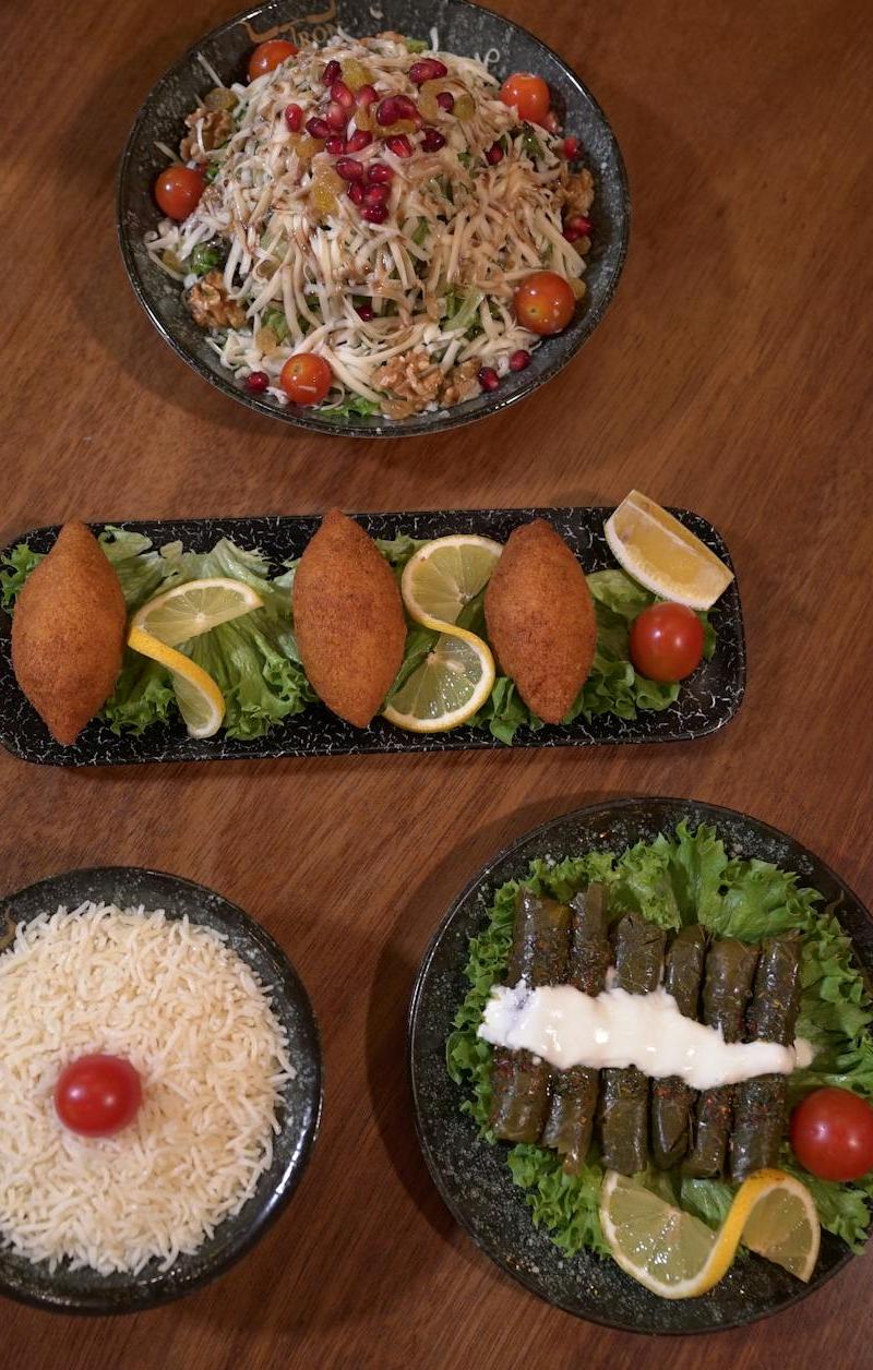 Crispy Kibbeh with Rice, Greens & Dates