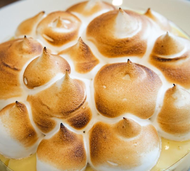 Crispy Lemon Curd Tart with Torched Meringue