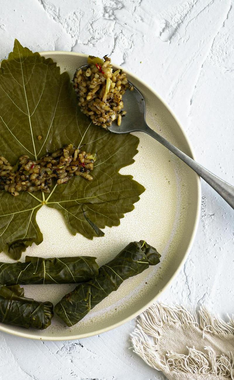 20-Min Crispy Lemon Dolmades with Garlic Oil