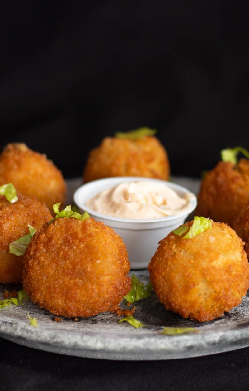 Crispy Malakoff Cheese Balls with Dipping Sauce