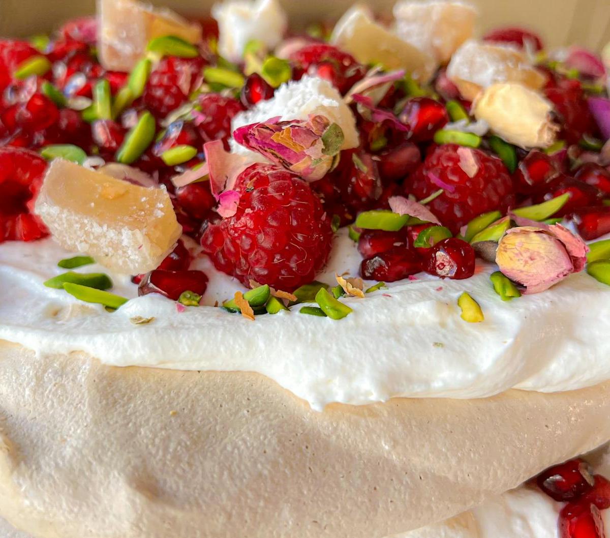 Crispy Meringue Nests with Berries & Cream