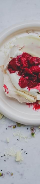 Crispy Meringue Nests with Berries & White Chocolate