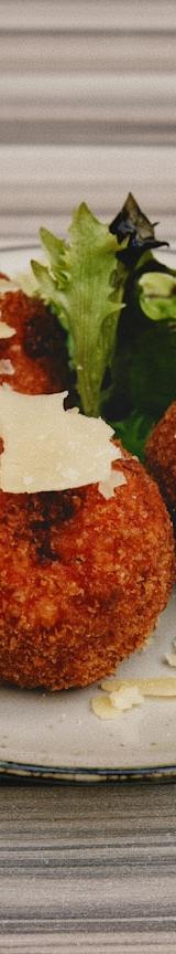 Crispy Mozzarella Rice Balls with Side Salad