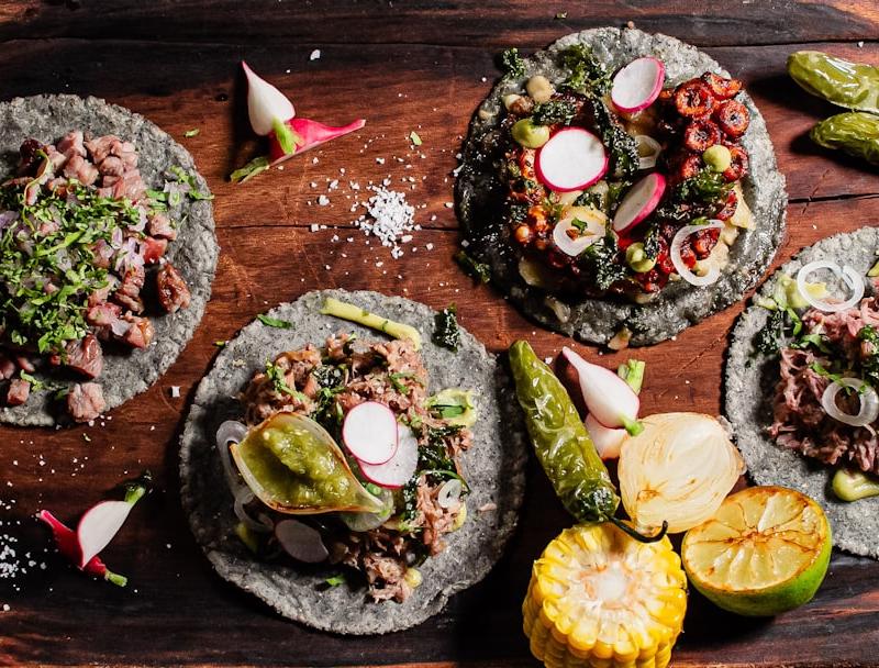 Crispy Nopales Tacos with Lime Crema