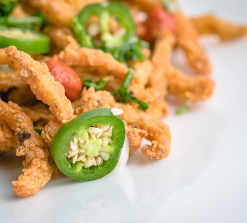 Crispy Onion Bhaji with Jalapeño