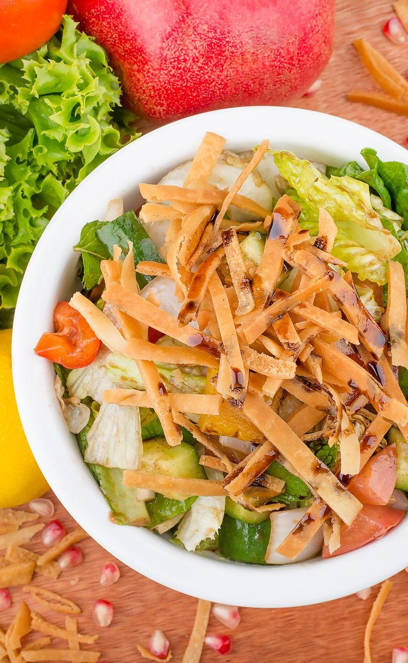 Crispy Pita Fattoush with Sumac Dressing