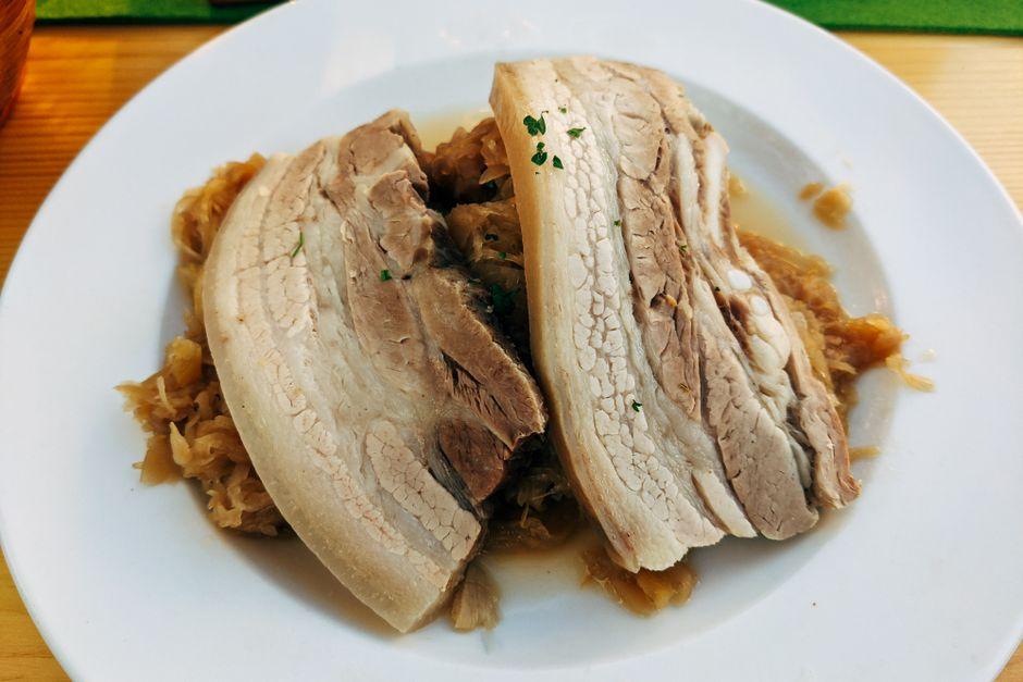 20-Min Crispy Pork Belly & Cabbage
