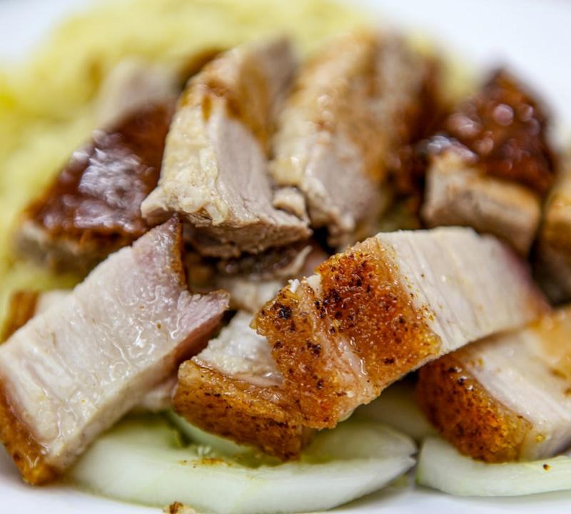Crispy Pork Belly with Chili Oil