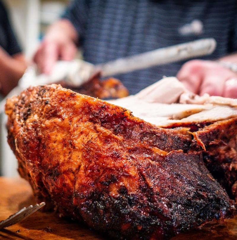 Crispy Pork Belly with Crackling & Caramelized Roots