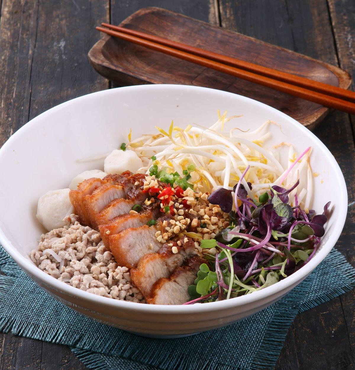 Crispy Pork Belly Noodle Bowl