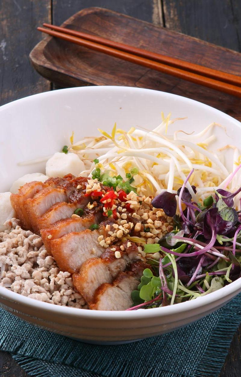 Crispy Pork Belly Noodle Bowl