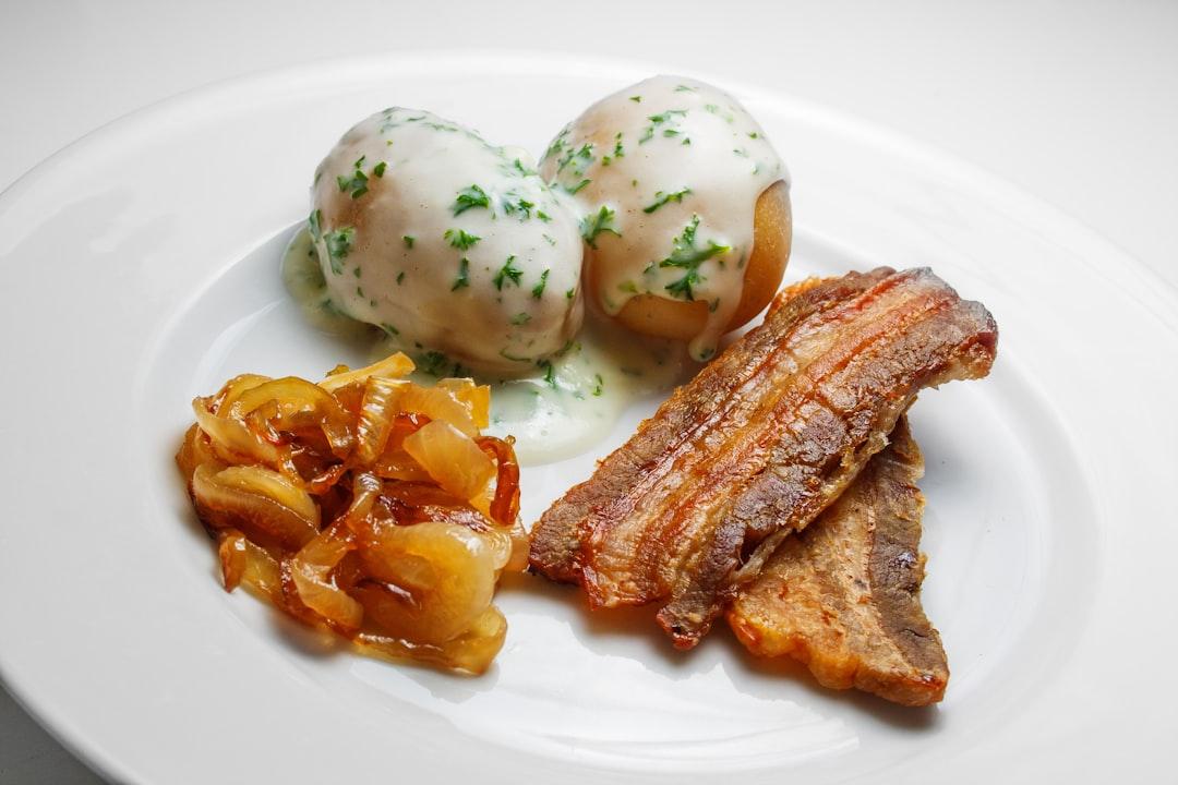 Crispy Pork Belly with Parsley Sauce & Potatoes