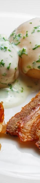 Crispy Pork Belly with Parsley Sauce & Potatoes