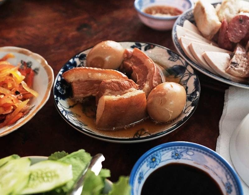 Crispy Pork Belly with Potatoes & Pickles