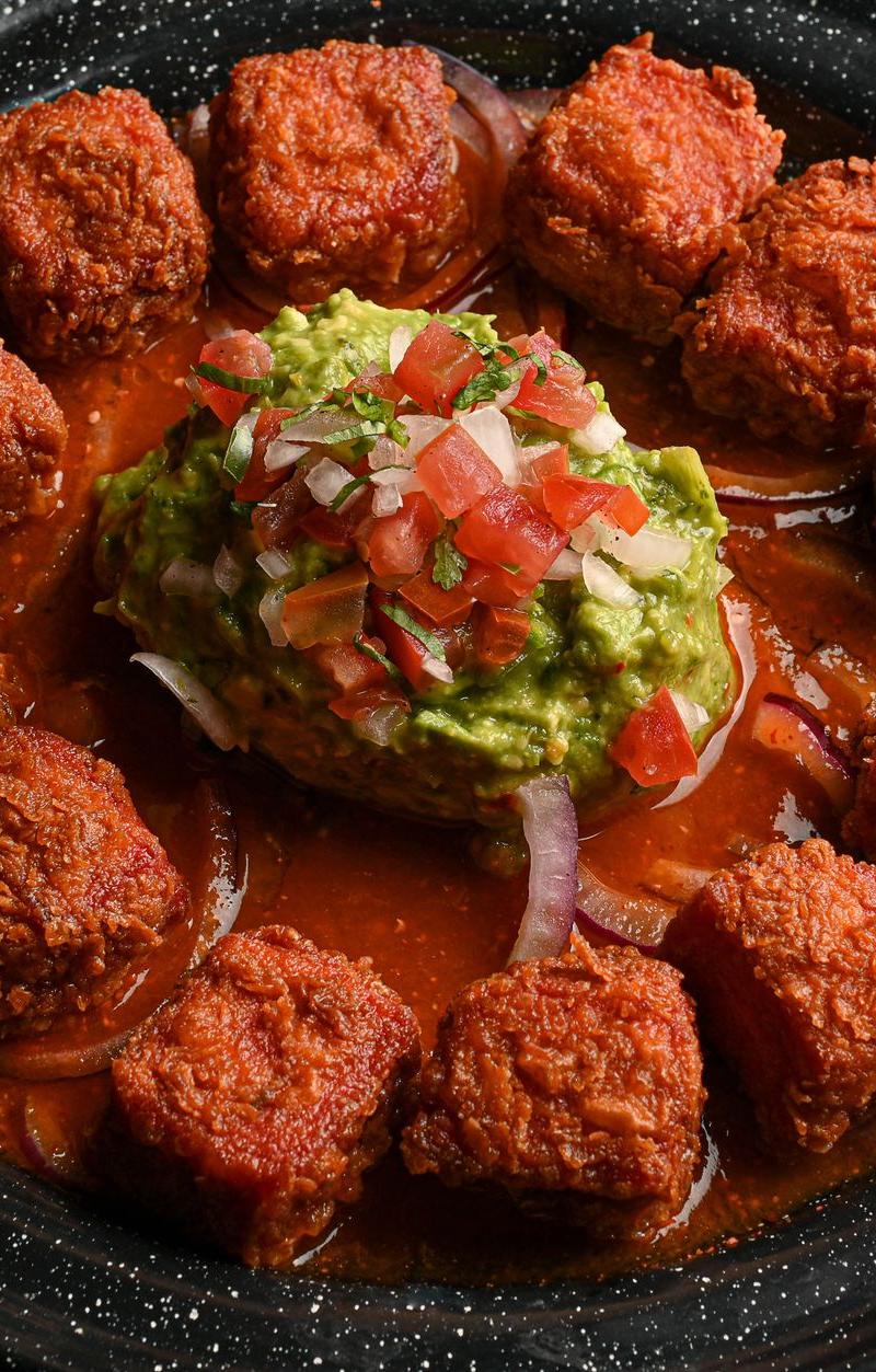 Crispy Pork Chunks with Guac & Pico