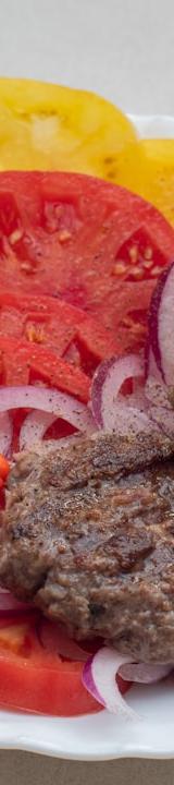 Crispy Pork Frikadellen with Tomato & Onion Salad