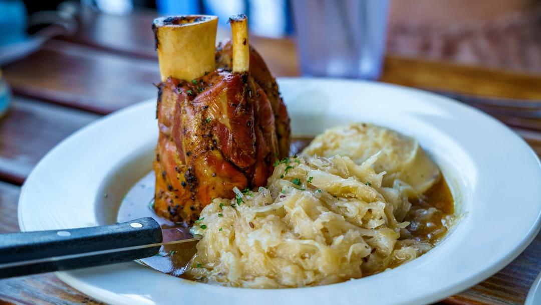30-Min Crispy Pork Knuckle with Sauerkraut & Gravy