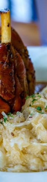 30-Min Crispy Pork Knuckle with Sauerkraut & Gravy