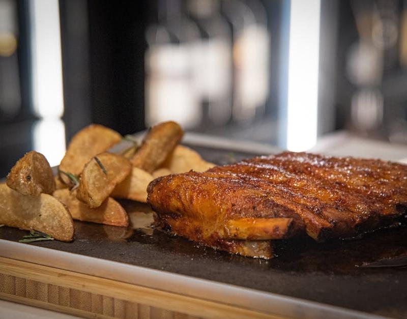 Crispy Pork Ribs with Mustard Glaze