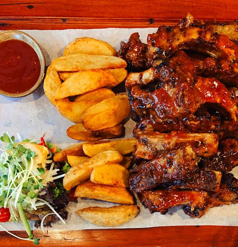 Crispy Pork Ribs with Mustard & Thyme