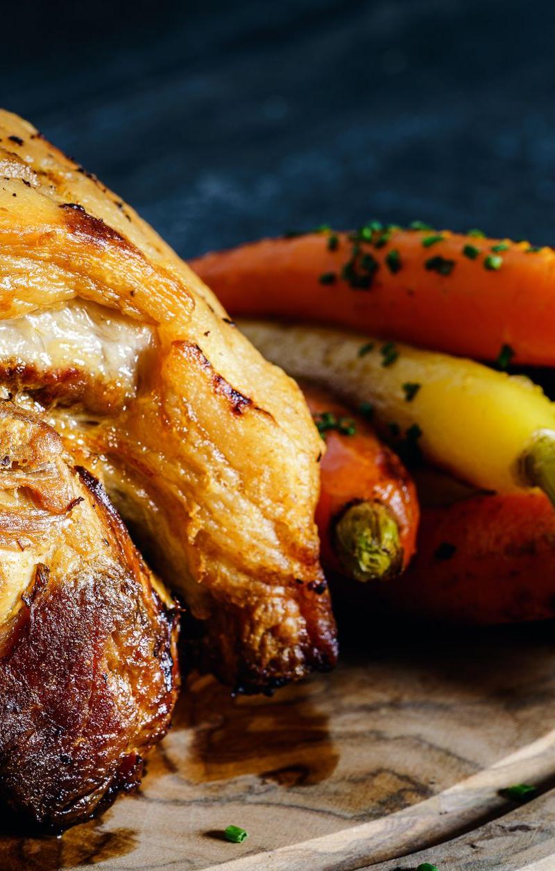 25-Min Crispy Pork & Roasted Carrots