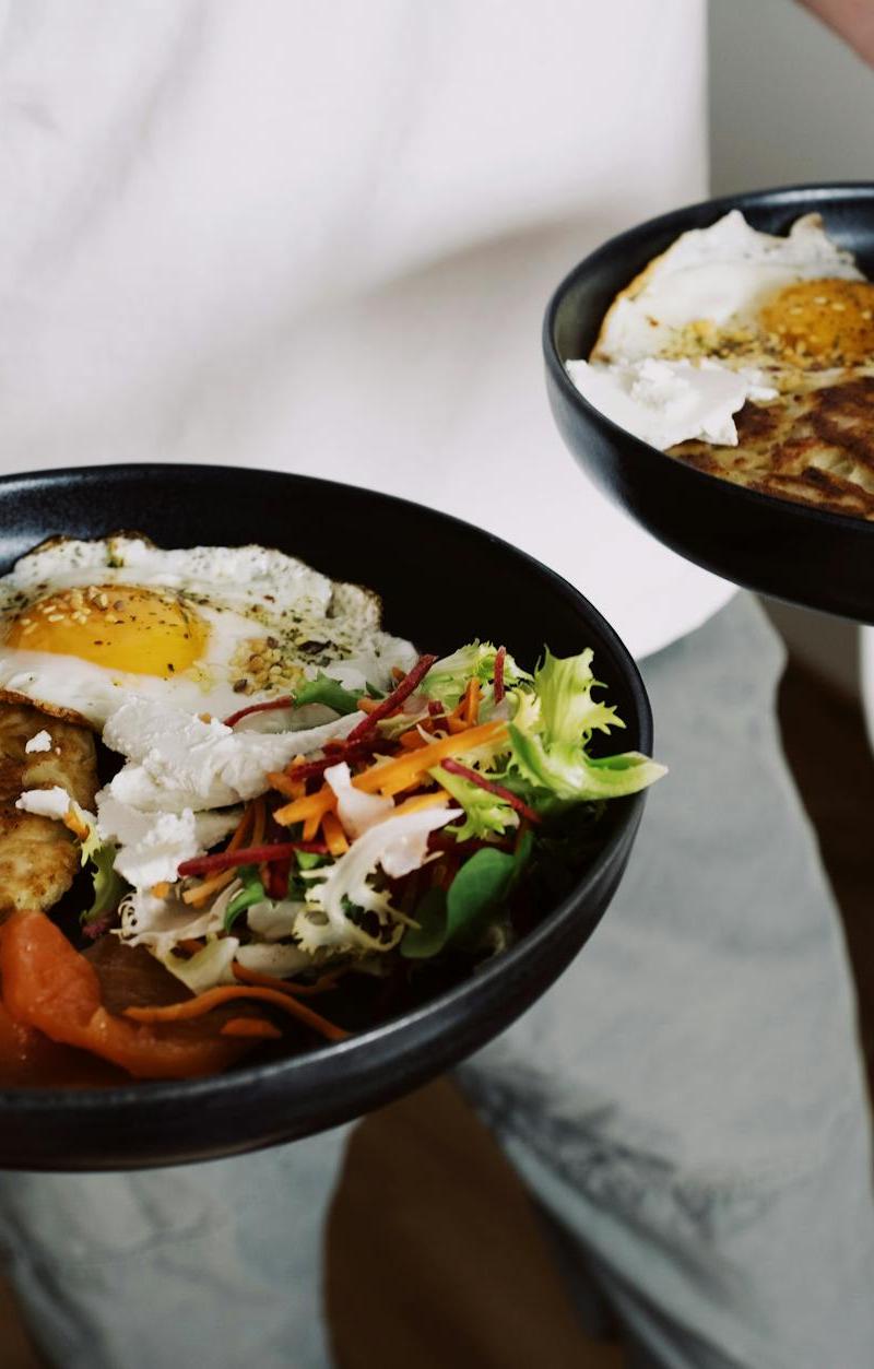 Crispy Potato Pancakes with Egg & Smoked Salmon