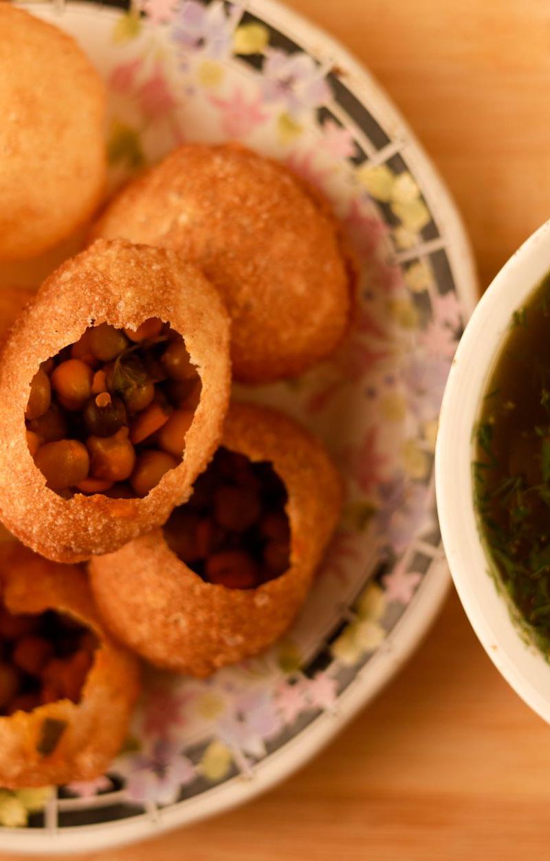Crispy Puchka with Spiced Tamarind Water