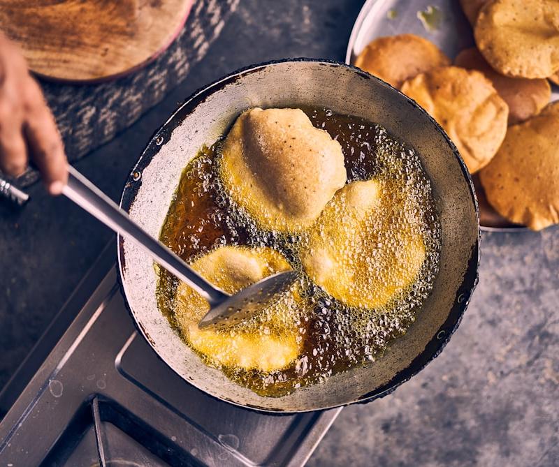Crispy Puri with Spiced Potato Filling
