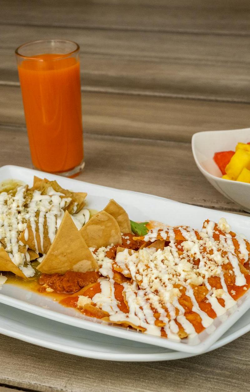 Crispy Red Chilaquiles with Fried Eggs