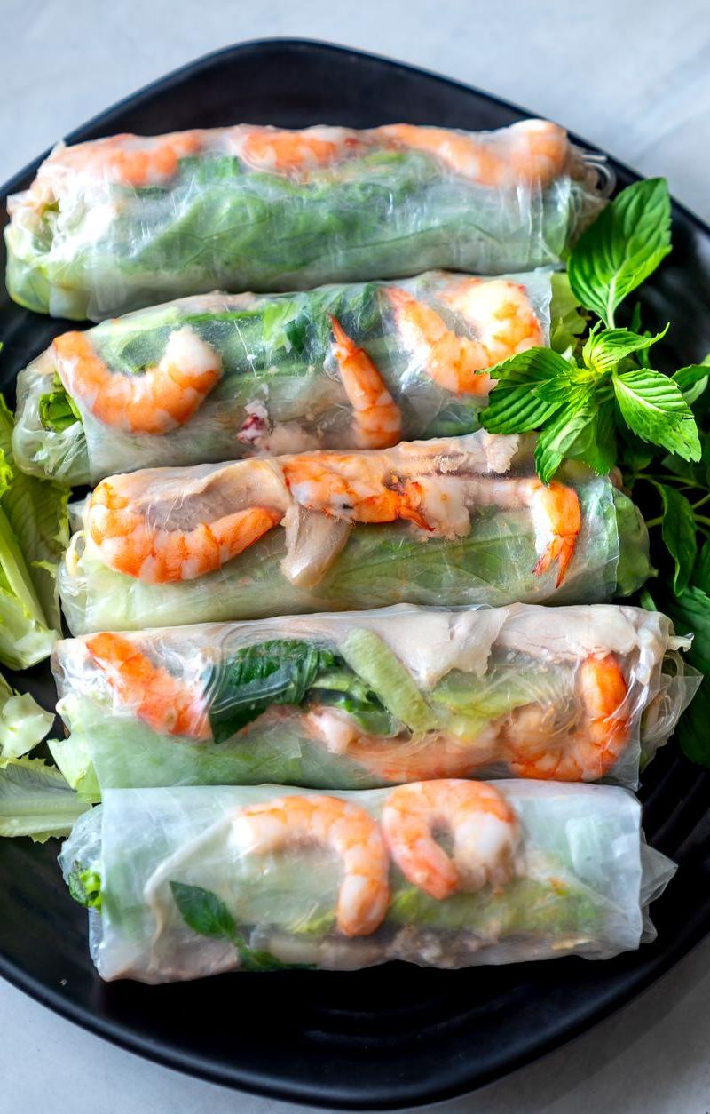 Crispy Rice Paper Rolls with Peanut Dip