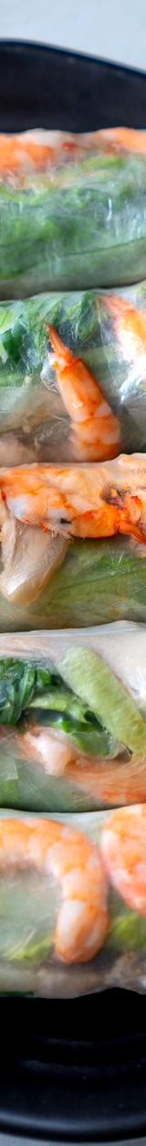 Crispy Rice Paper Rolls with Peanut Dip
