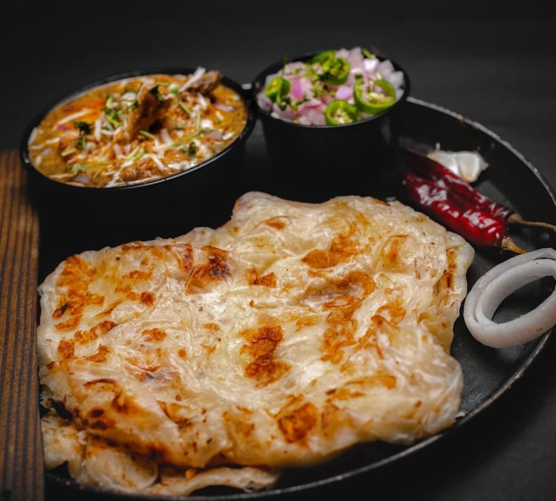 Crispy Roti Canai with Coconut Curry Dip